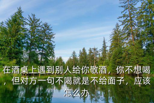 深圳酒桌上遇到不敬酒怎么辦,在酒桌上遇到別人給你敬酒