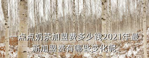 一點(diǎn)點(diǎn)奶茶加盟費(fèi)多少錢2021年最新加盟費(fèi)有哪些變化呢