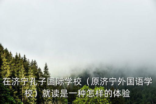 在濟寧孔子國際學校（原濟寧外國語學校）就讀是一種怎樣的體驗