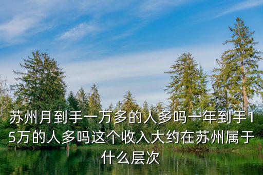 蘇州月到手一萬多的人多嗎一年到手15萬的人多嗎這個(gè)收入大約在蘇州屬于什么層次