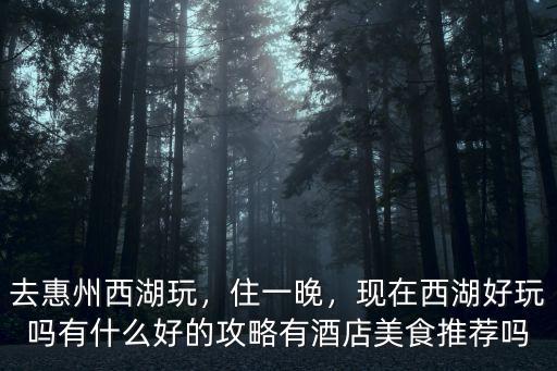 惠州西湖民宿哪里好玩,去惠州西湖玩