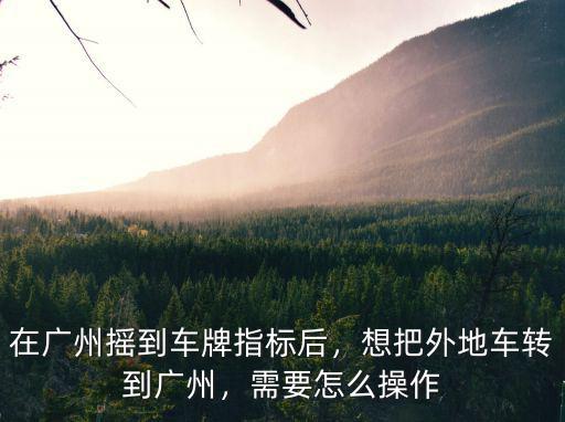 在廣州搖到車牌指標后，想把外地車轉到廣州，需要怎么操作