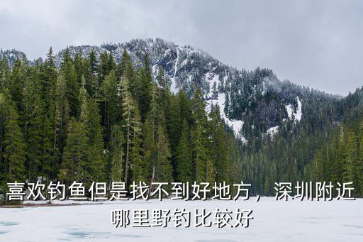 深圳哪里野釣最好,深圳哪里可以釣到大魚