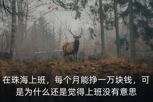在珠海上班，每個月能掙一萬塊錢，可是為什么還是覺得上班沒有意思
