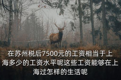 在蘇州稅后7500元的工資相當于上海多少的工資水平呢這些工資能夠在上海過怎樣的生活呢