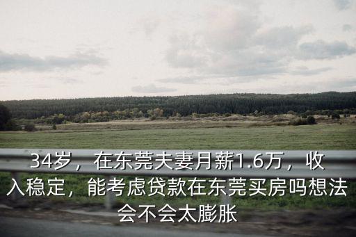 34歲，在東莞夫妻月薪1.6萬，收入穩定，能考慮貸款在東莞買房嗎想法會不會太膨脹