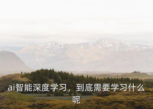 ai智能深度學(xué)習，到底需要學(xué)習什么呢