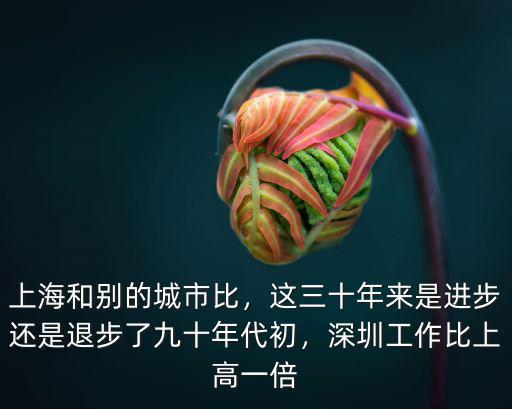 上海和別的城市比，這三十年來是進(jìn)步還是退步了九十年代初，深圳工作比上高一倍