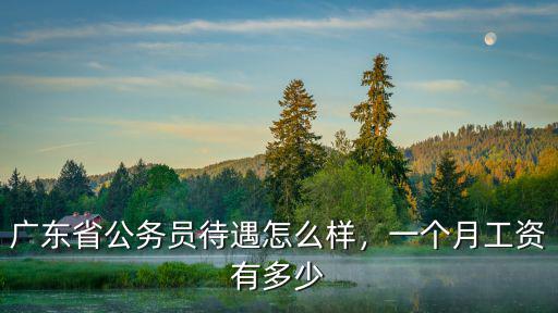 廣東省公務員待遇怎么樣，一個月工資有多少