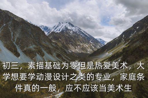初三，素描基礎為零但是熱愛美術，大學想要學動漫設計之類的專業，家庭條件真的一般，應不應該當美術生