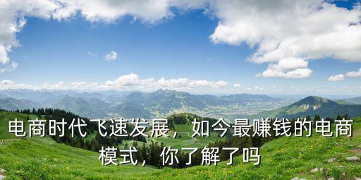 電商時代飛速發展，如今最賺錢的電商模式，你了解了嗎