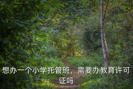 想辦一個小學托管班，需要辦教育許可證嗎