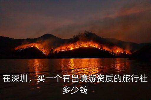 在深圳，買一個有出境游資質的旅行社多少錢