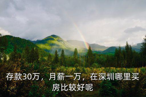 存款30萬，月薪一萬，在深圳哪里買房比較好呢