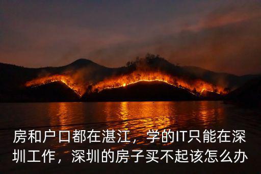 房和戶口都在湛江，學的IT只能在深圳工作，深圳的房子買不起該怎么辦