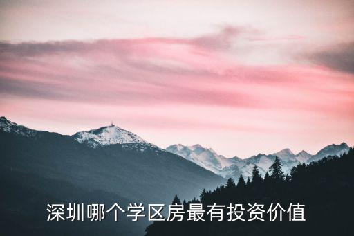 深圳哪個(gè)學(xué)區(qū)房最有投資價(jià)值