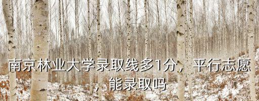 南京林業大學錄取線多1分，平行志愿，能錄取嗎