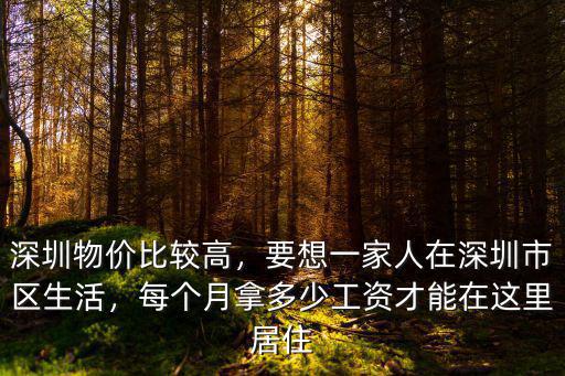 在深圳拿多少錢生活,每月工資多少錢才能體面生活