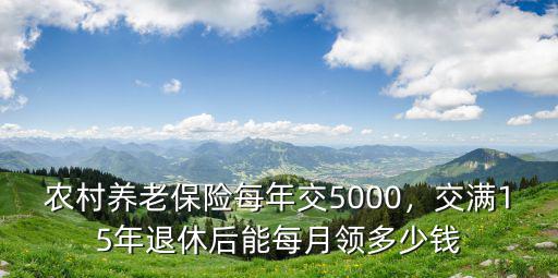 農村養老保險每年交5000，交滿15年退休后能每月領多少錢