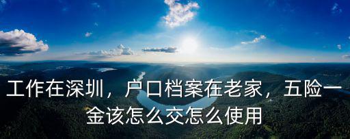 深圳工作五險一金交到哪里,五險一金該怎么交