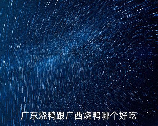廣東燒鴨跟廣西燒鴨哪個好吃