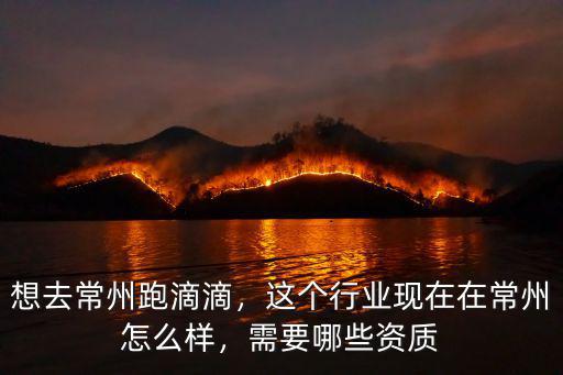 想去常州跑滴滴，這個行業現在在常州怎么樣，需要哪些資質