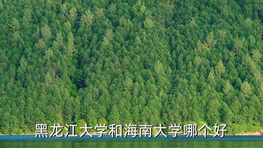 黑龍江大學和海南大學哪個好