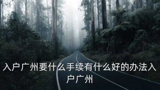 怎么理解入戶廣州,入戶廣州要什么手續(xù)