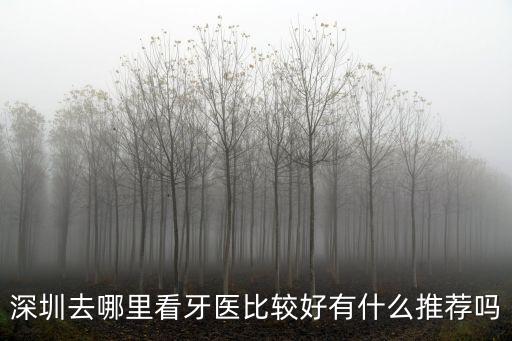 深圳去哪里看牙醫比較好有什么推薦嗎