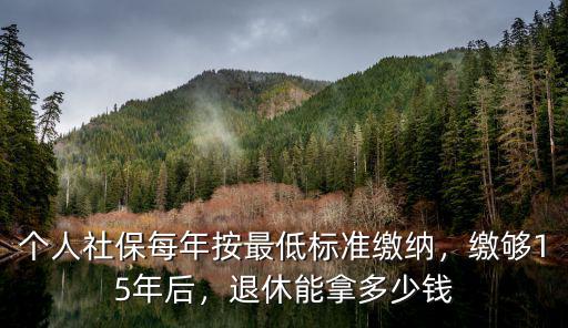 個人社保每年按最低標準繳納，繳夠15年后，退休能拿多少錢