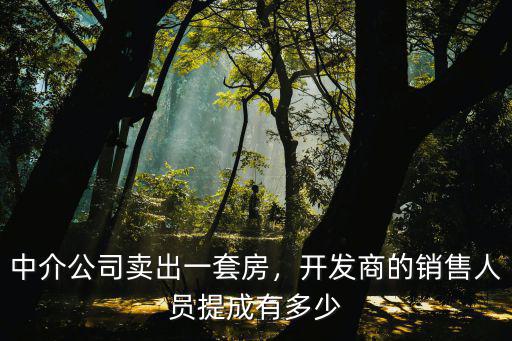 中山中介賣一套房提成多少,中介公司賣出一套房