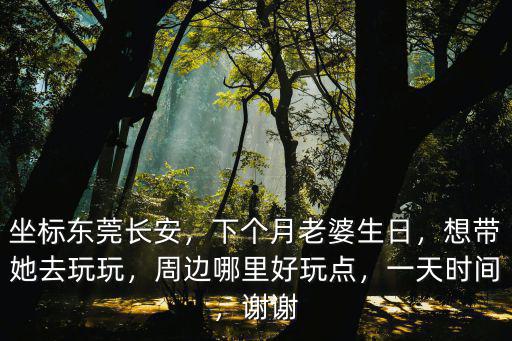 坐標東莞長安，下個月老婆生日，想帶她去玩玩，周邊哪里好玩點，一天時間，謝謝