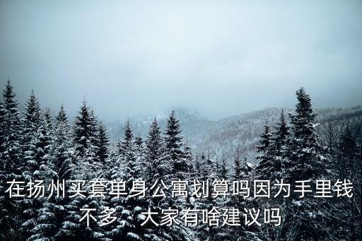 揚州單身公寓多少錢,因為手里錢不多