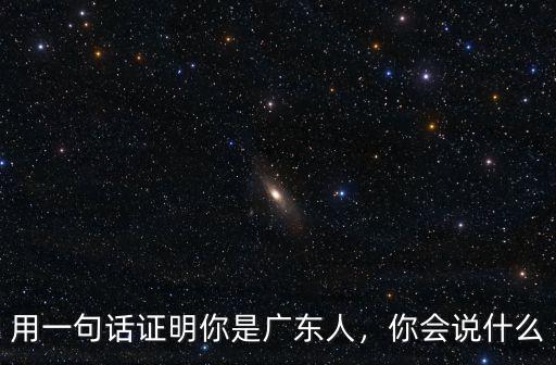 用一句話證明你是廣東人，你會說什么