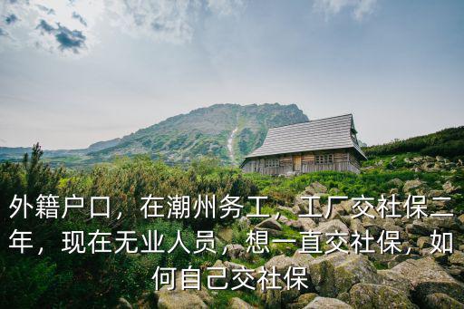 外籍戶口，在潮州務工，工廠交社保二年，現在無業人員，想一直交社保，如何自己交社保