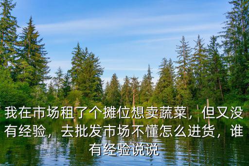 我在市場租了個攤位想賣蔬菜，但又沒有經驗，去批發市場不懂怎么進貨，誰有經驗說說