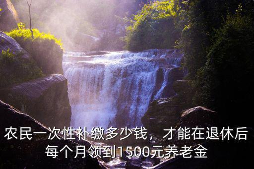 農民一次性補繳多少錢，才能在退休后每個月領到1500元養老金