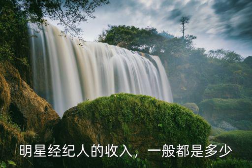 東莞女明星經(jīng)紀(jì)人多少錢,明星經(jīng)紀(jì)人的收入