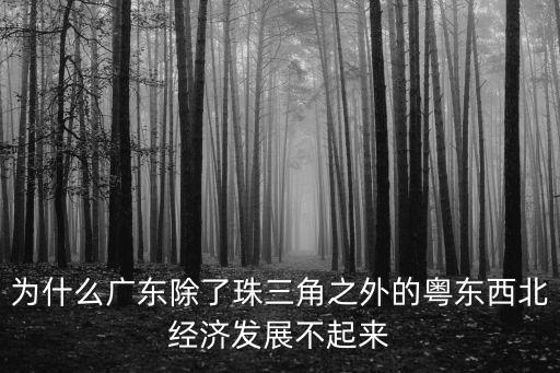為什么廣東除了珠三角之外的粵東西北經濟發展不起來