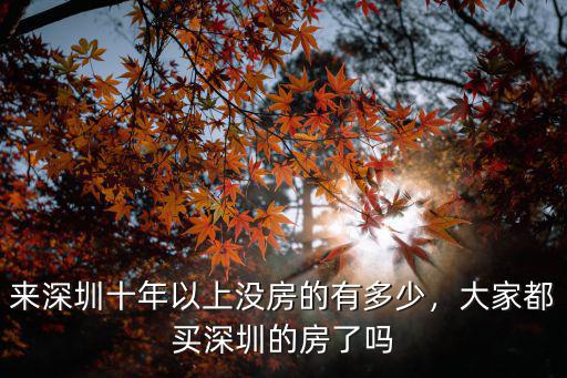 現(xiàn)在買深圳的房虧多少錢,來深圳十年以上沒房的有多少