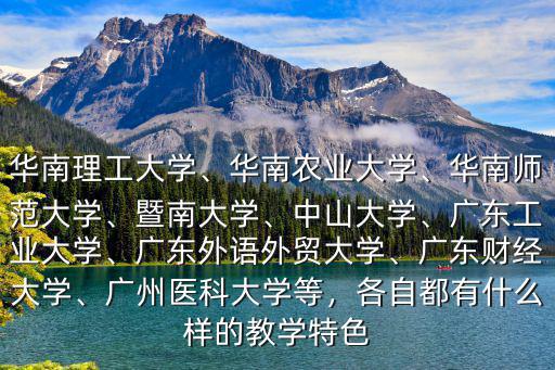 廣東有多少華南理工大學,廣東工業大學