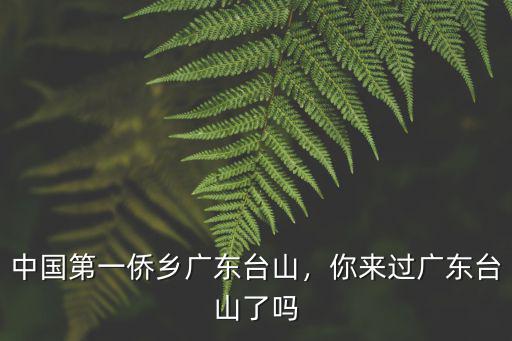 廣東臺山在哪里啊,中國第一僑鄉廣東臺山