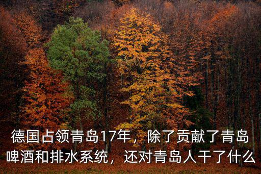 德國攻占青島多少年,德國占領青島17年