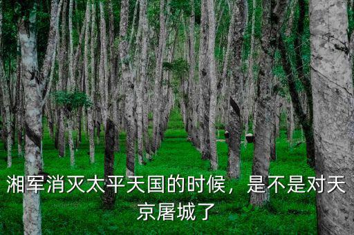 湘軍多少人打入太平天國南京,湘軍屠殺了多少江南地區人民