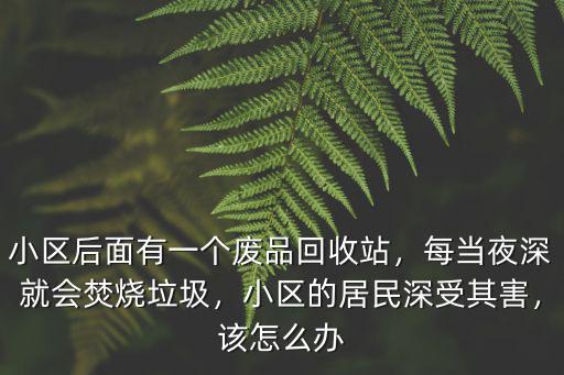 深圳小區(qū)廢品回收站擾民怎么辦,小區(qū)后面有一個(gè)廢品回收站