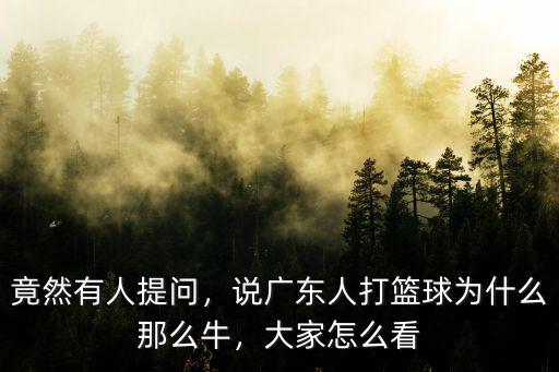 竟然有人提問，說廣東人打籃球為什么那么牛，大家怎么看