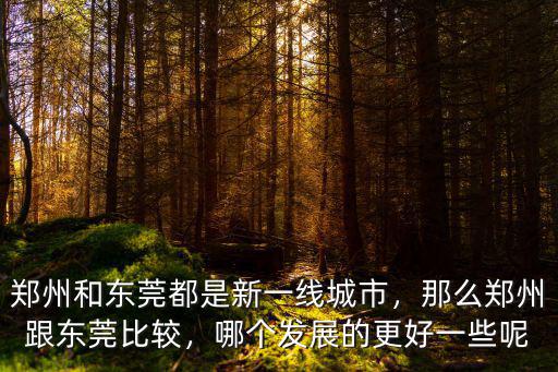 鄭州與東莞相比怎么樣,鄭州發展怎么樣
