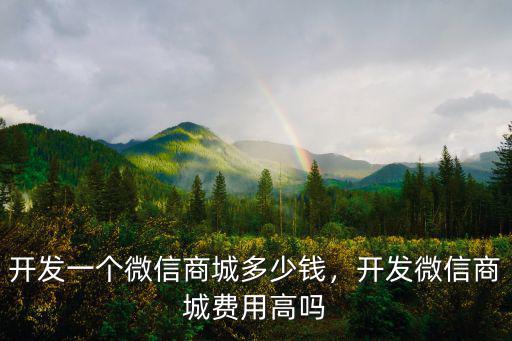東莞微信商城多少錢,開發一個微信商城多少錢