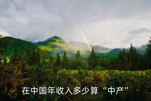 在中國年收入多少算“中產(chǎn)”
