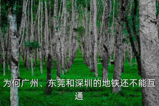 為何廣州、東莞和深圳的地鐵還不能互通